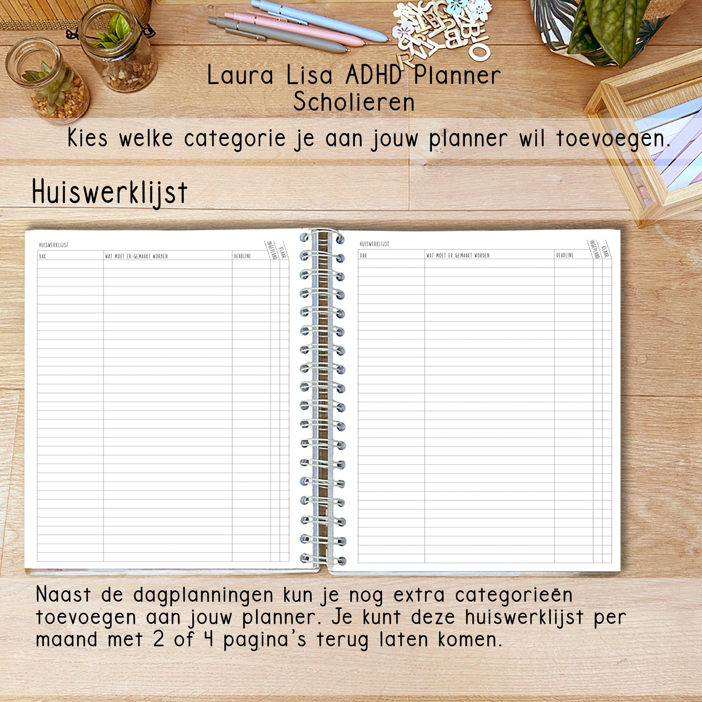 Laura Lisa Planner ADHD scholieren petrol 2