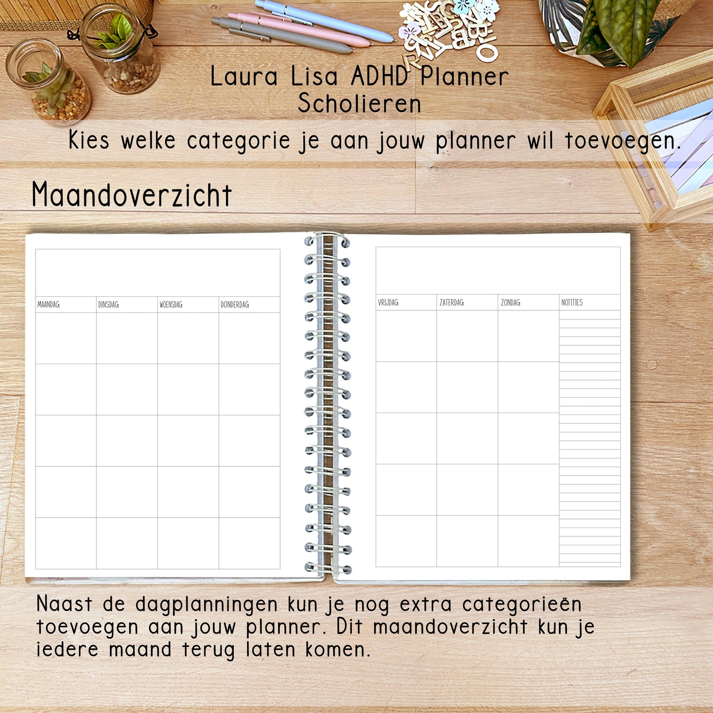 Laura Lisa Planner ADHD scholieren petrol 2