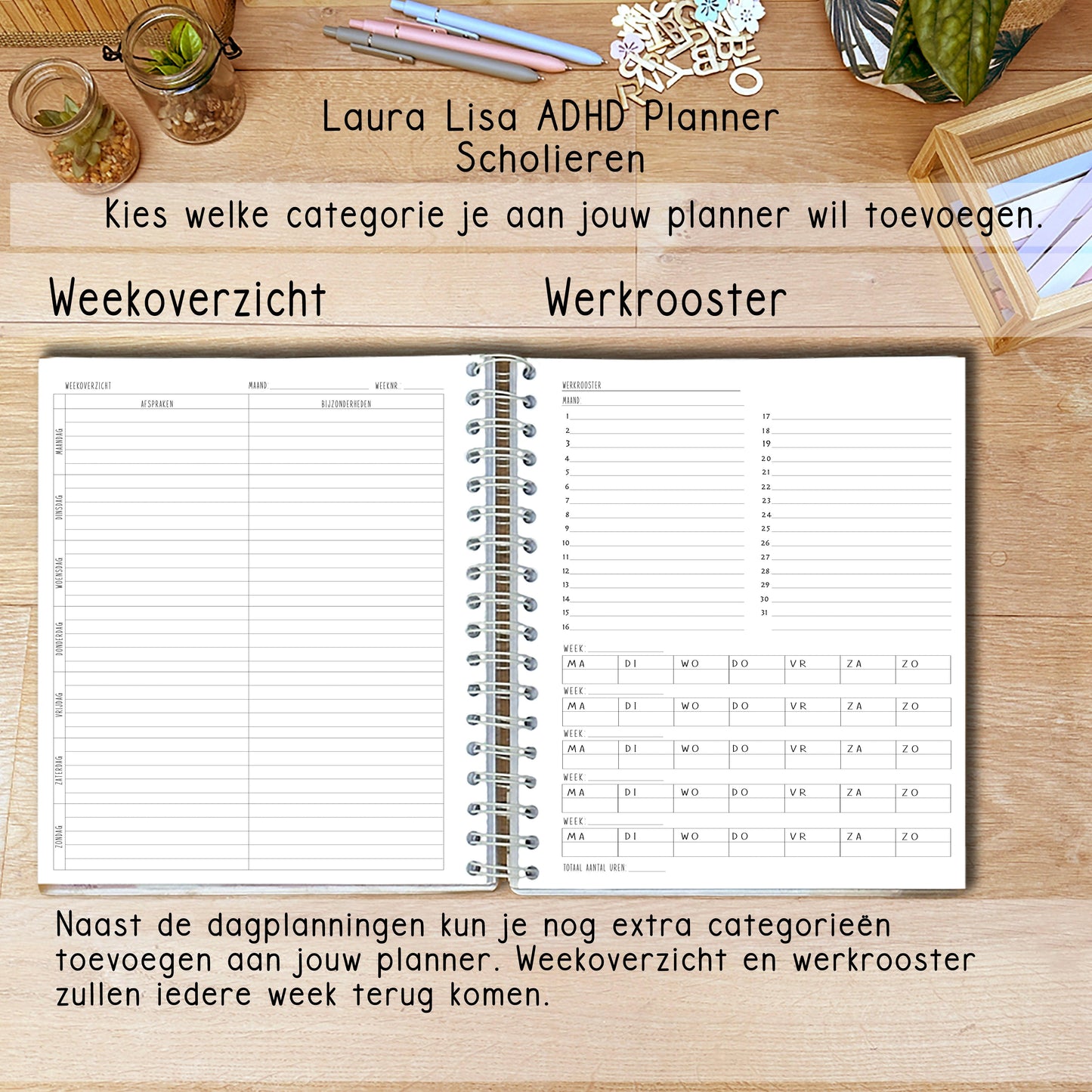 Laura Lisa Planner ADHD scholieren petrol 2