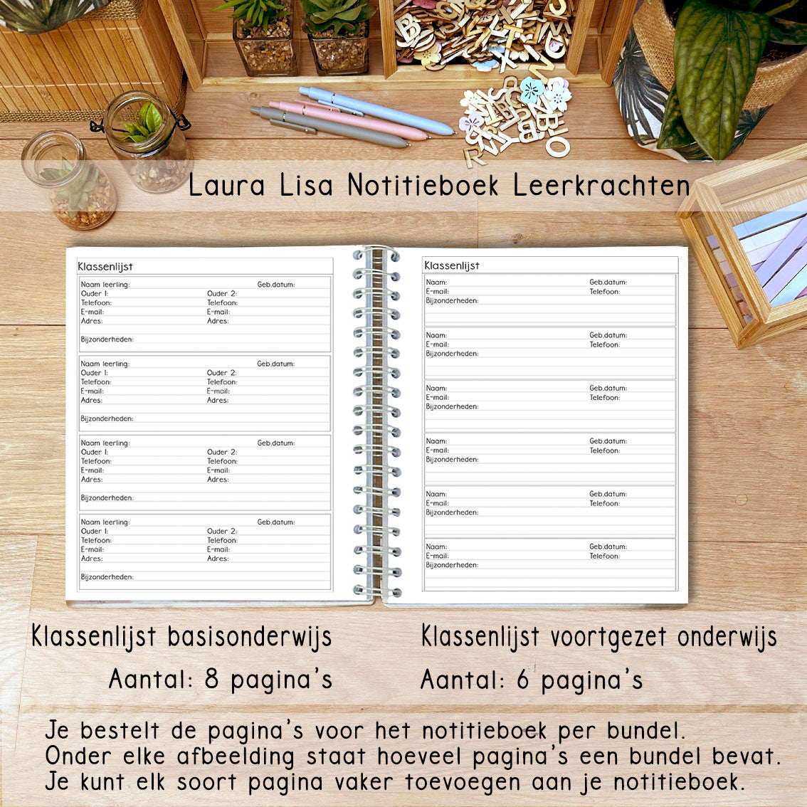 PRE-ORDER Laura Lisa notitieboek leerkrachten olive 2