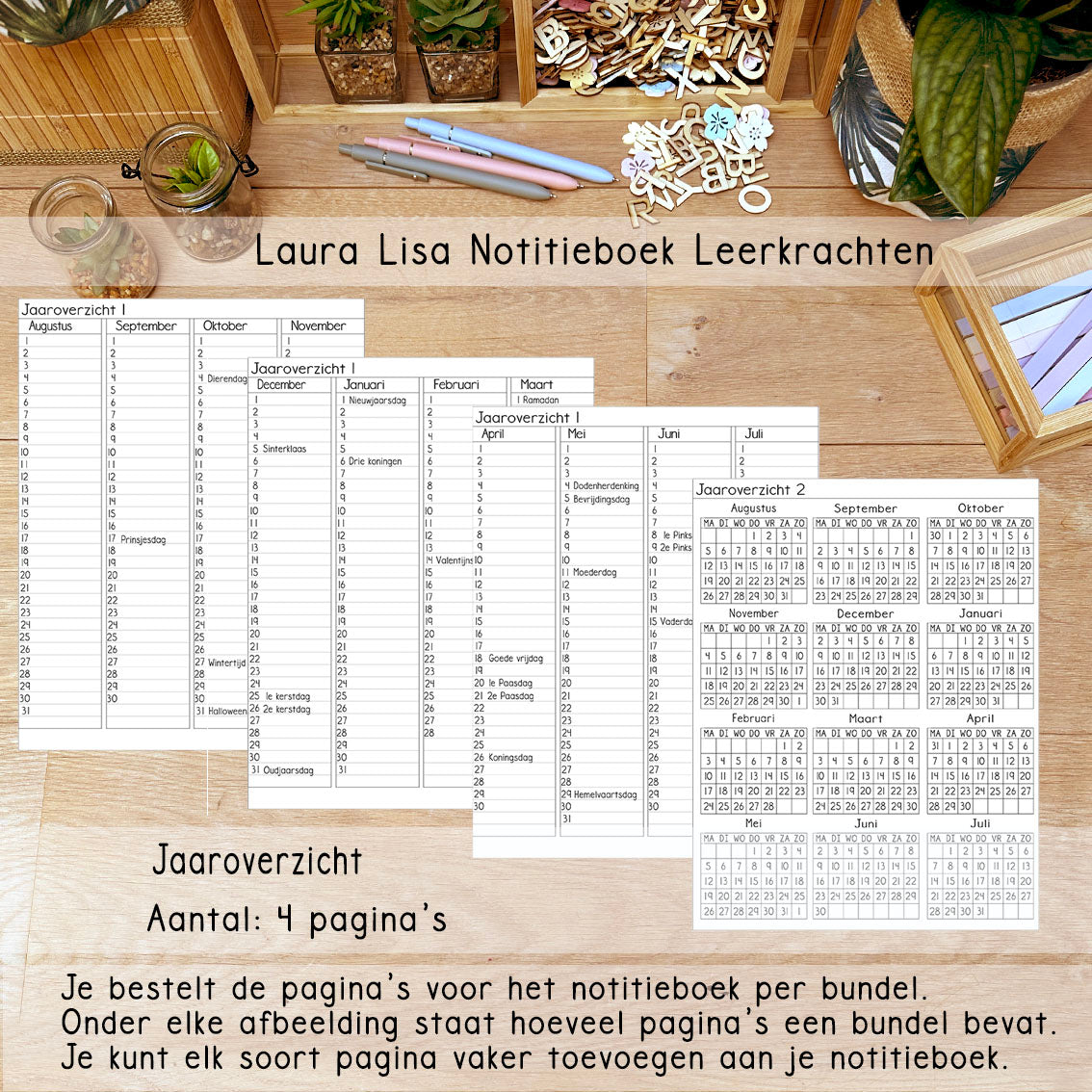 PRE-ORDER Laura Lisa notitieboek leerkrachten petrol 3