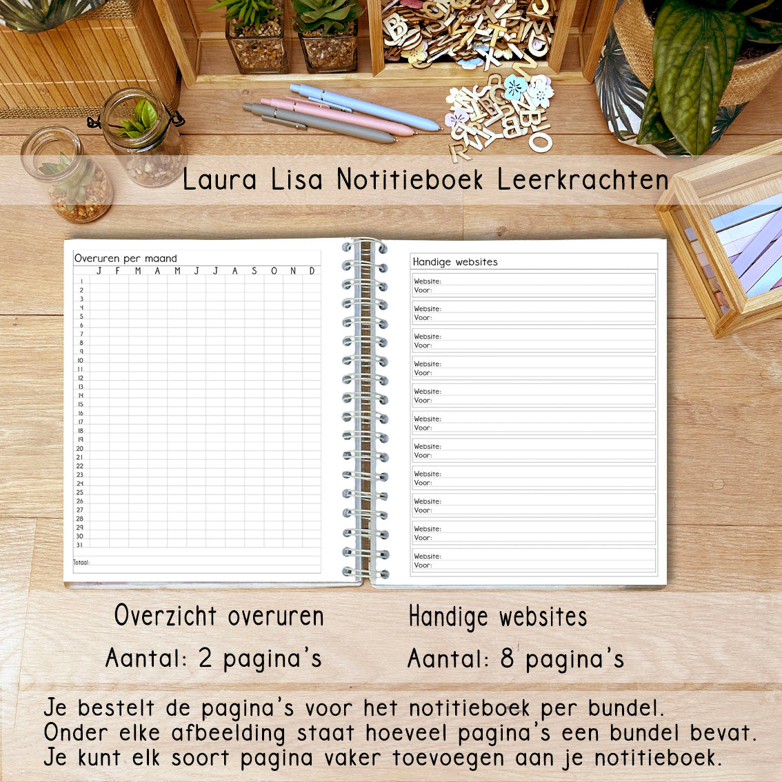 PRE-ORDER Laura Lisa notitieboek leerkrachten olive 1