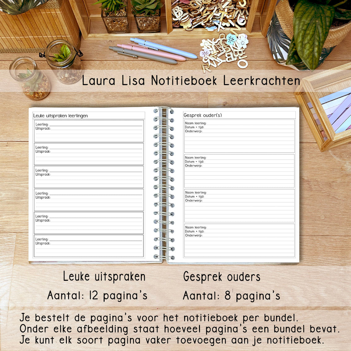 PRE-ORDER Laura Lisa notitieboek leerkrachten olive 3