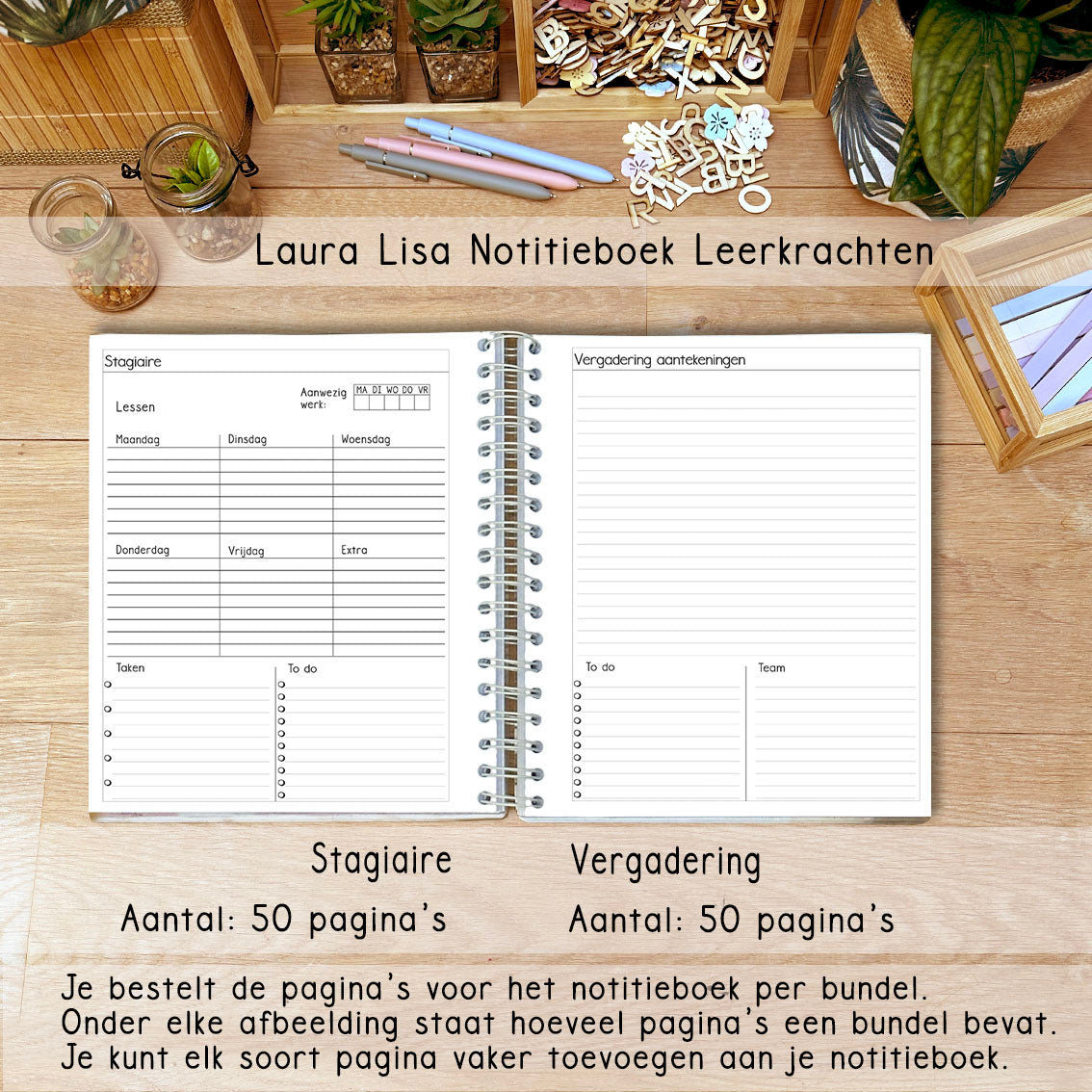 PRE-ORDER Laura Lisa notitieboek leerkrachten olive 3