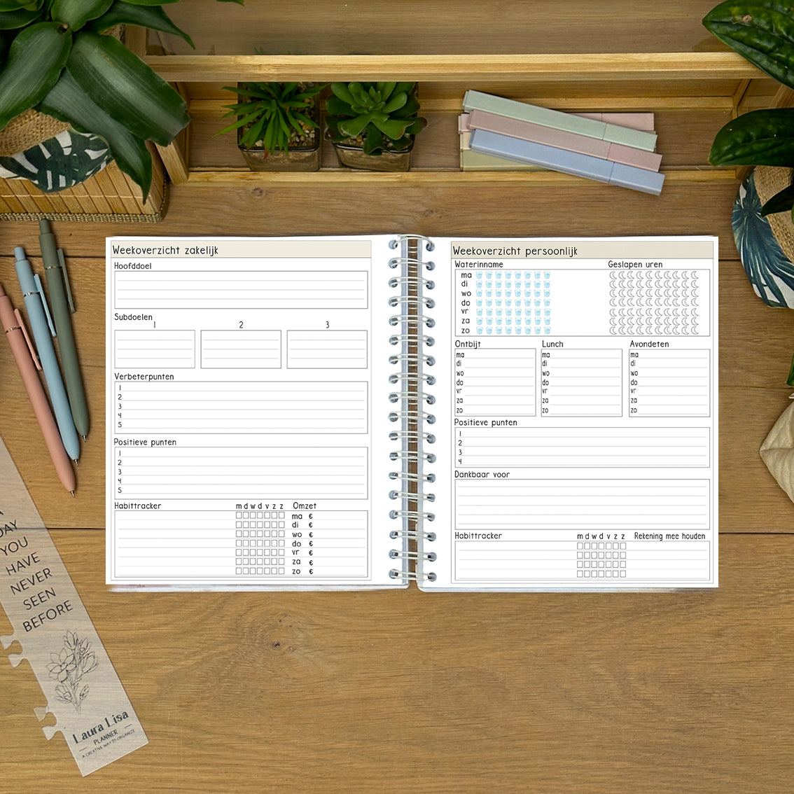 PRE-ORDER Laura Lisa business & self-care Planner zwart 4