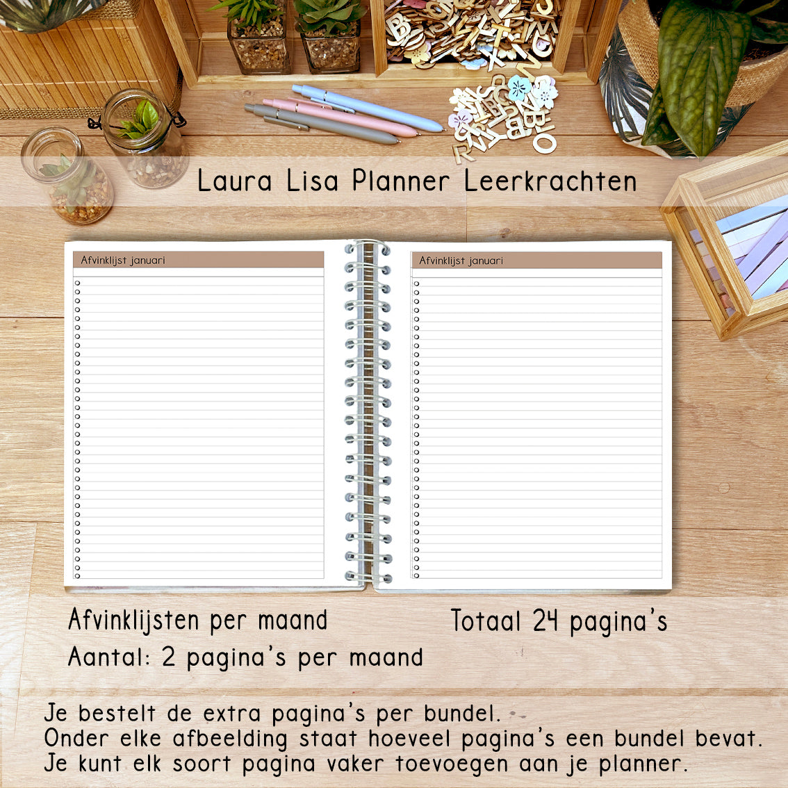 PRE-ORDER Laura Lisa halfjaarlijkse leerkrachten planner rusty 1