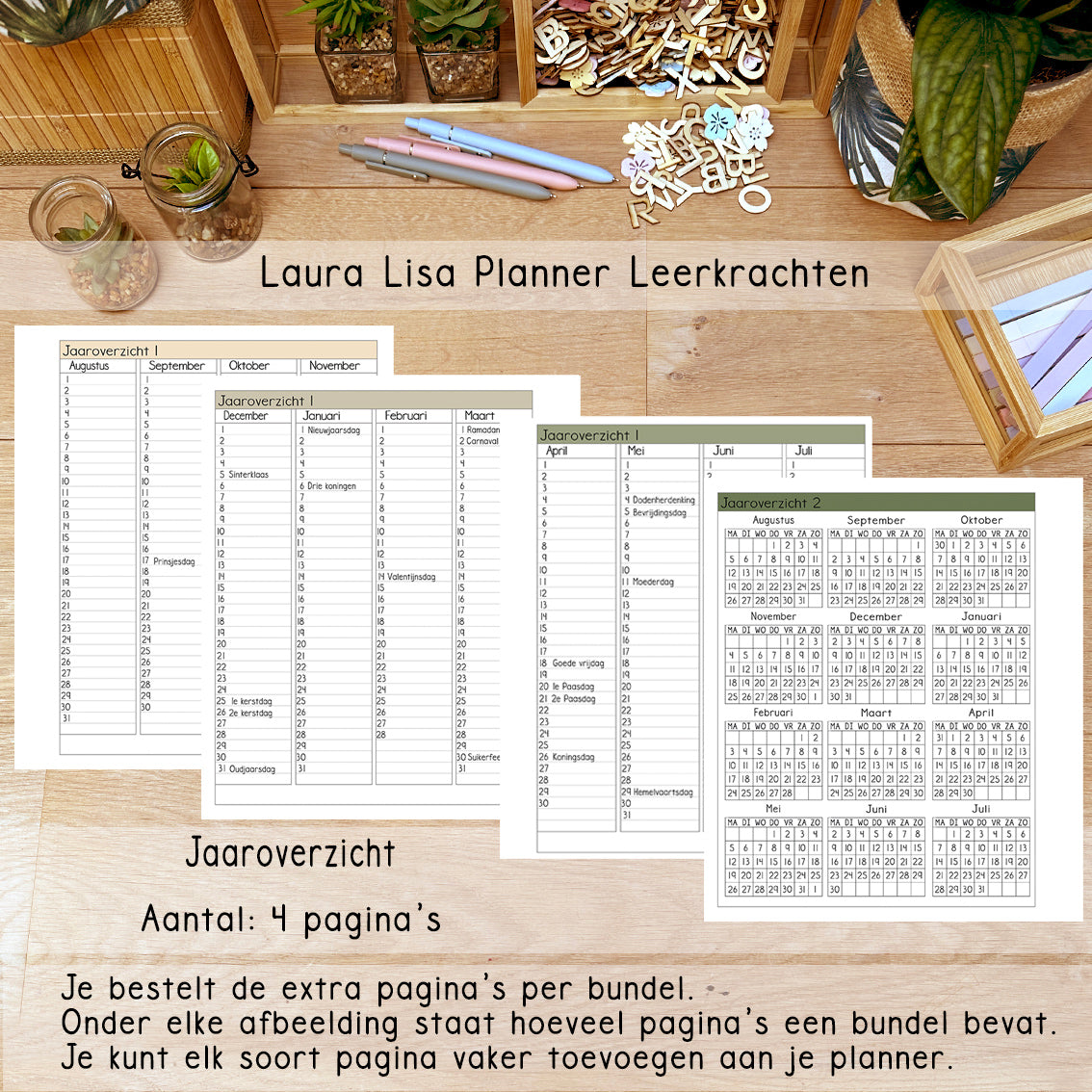 PRE-ORDER Laura Lisa halfjaarlijkse leerkrachten planner neutral 3