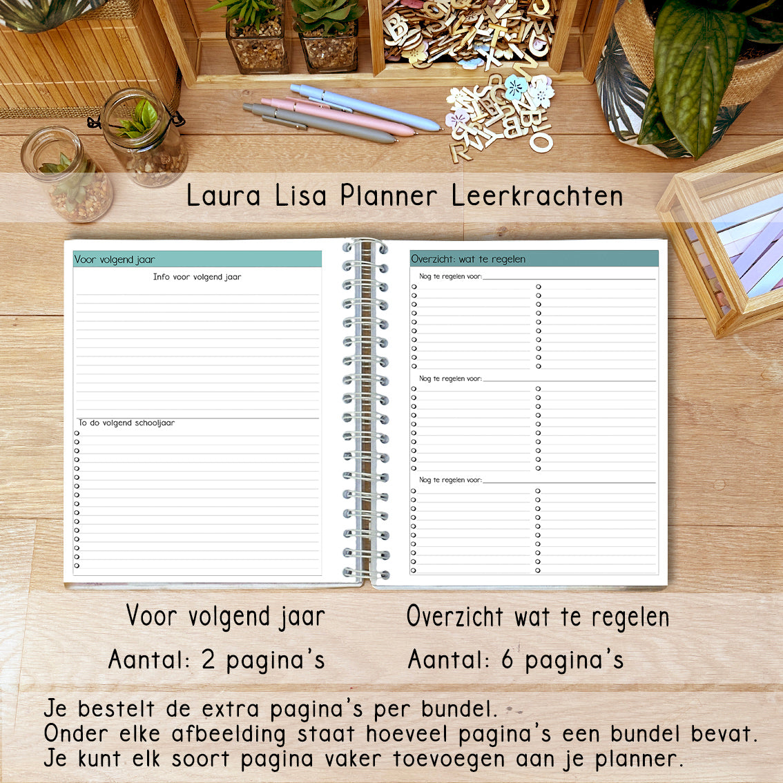 PRE-ORDER Laura Lisa halfjaarlijkse leerkrachten planner olive 2