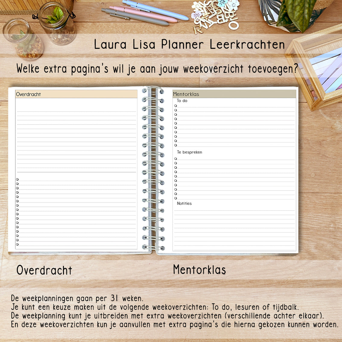 PRE-ORDER Laura Lisa halfjaarlijkse leerkrachten planner neutral 1