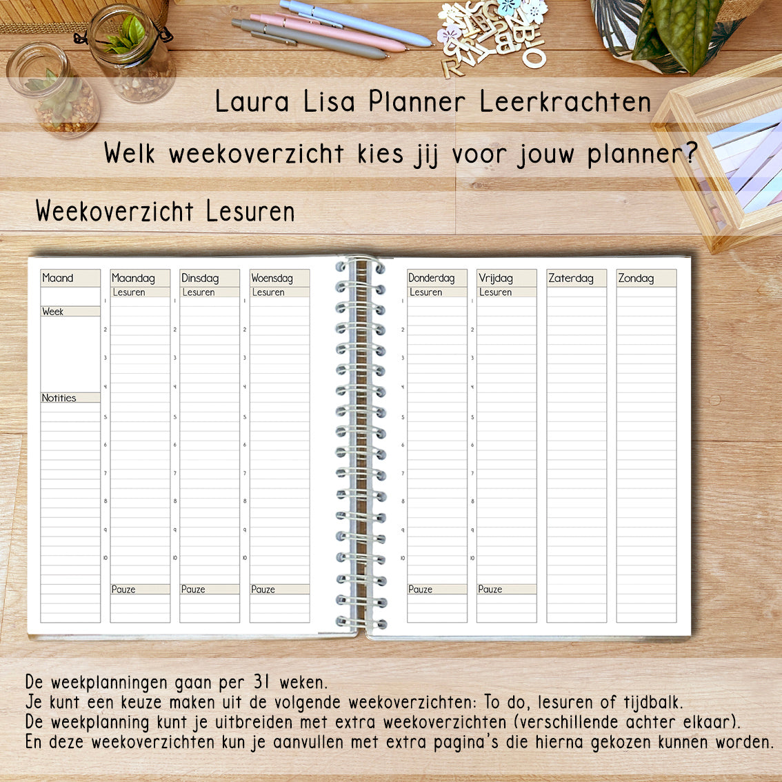 PRE-ORDER Laura Lisa halfjaarlijkse leerkrachten planner neutral 4