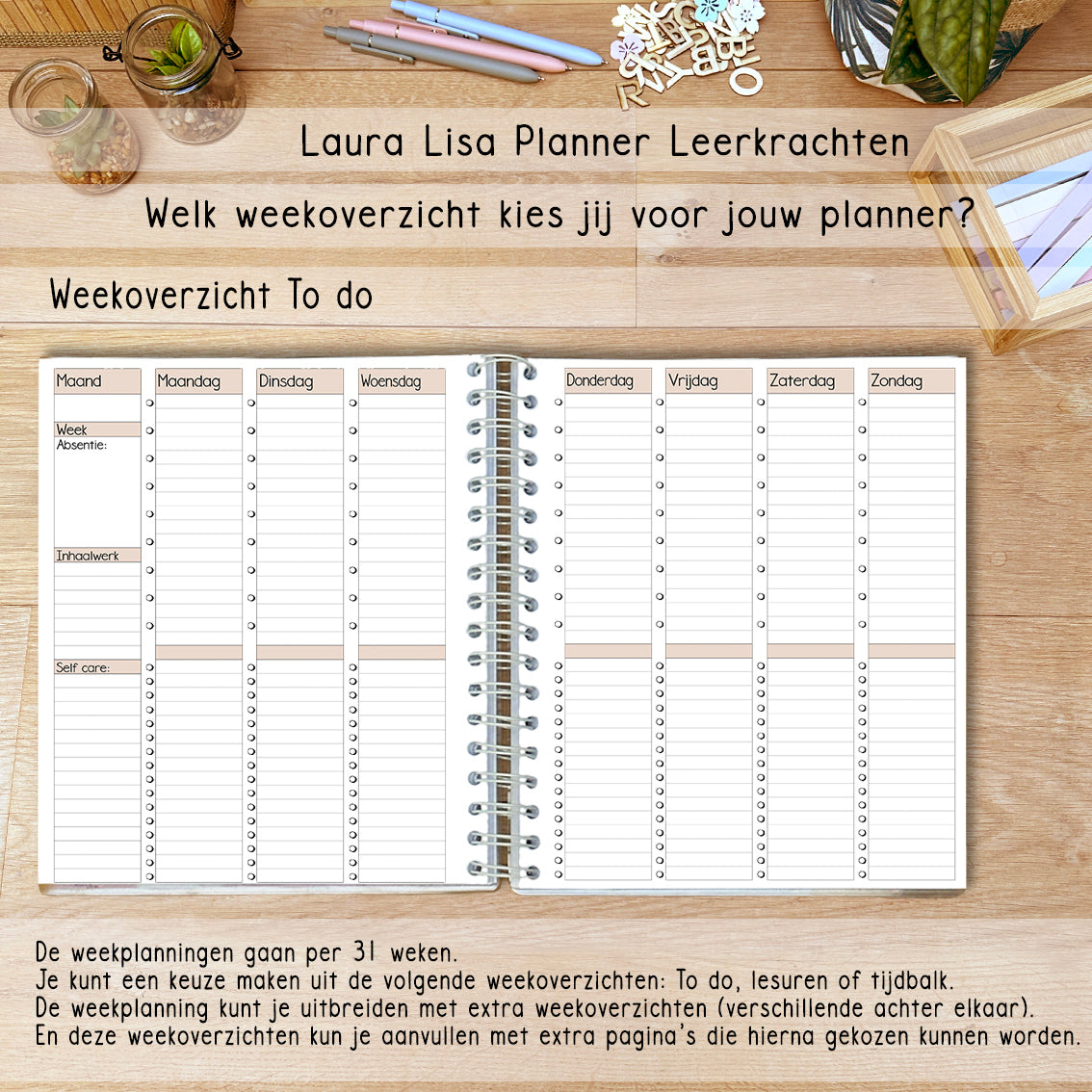 PRE-ORDER Laura Lisa halfjaarlijkse leerkrachten planner petrol 2