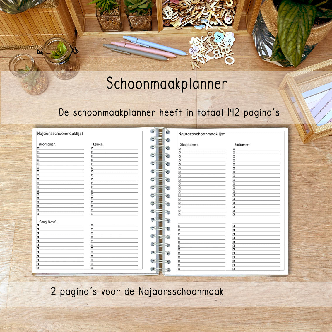 Najaarsschoonmaaklijst: Een checklist voor de najaarsschoonmaak uit de Laura Lisa Schoonmaak Planner met diverse taken om af te vinken.